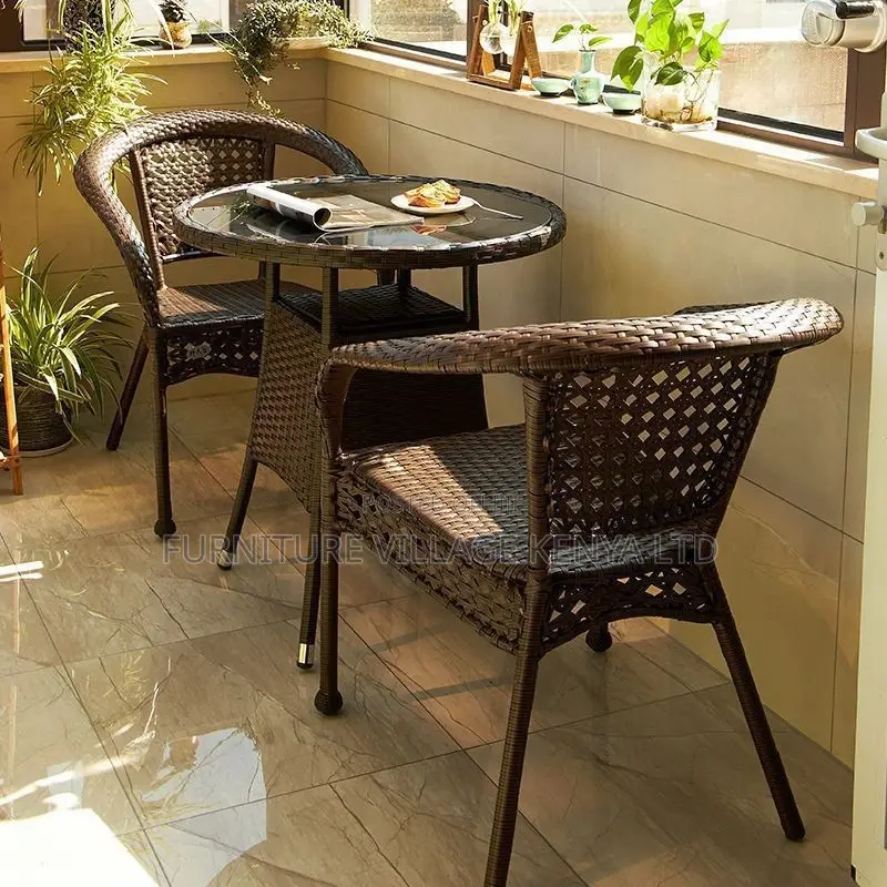Outdoor Set; 2 Seater Rattan Outdoor Dining Set