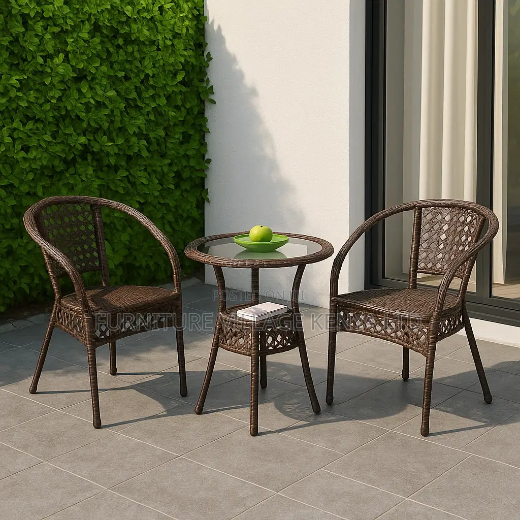 Outdoor Set; 2 Seater Rattan Outdoor Dining Set