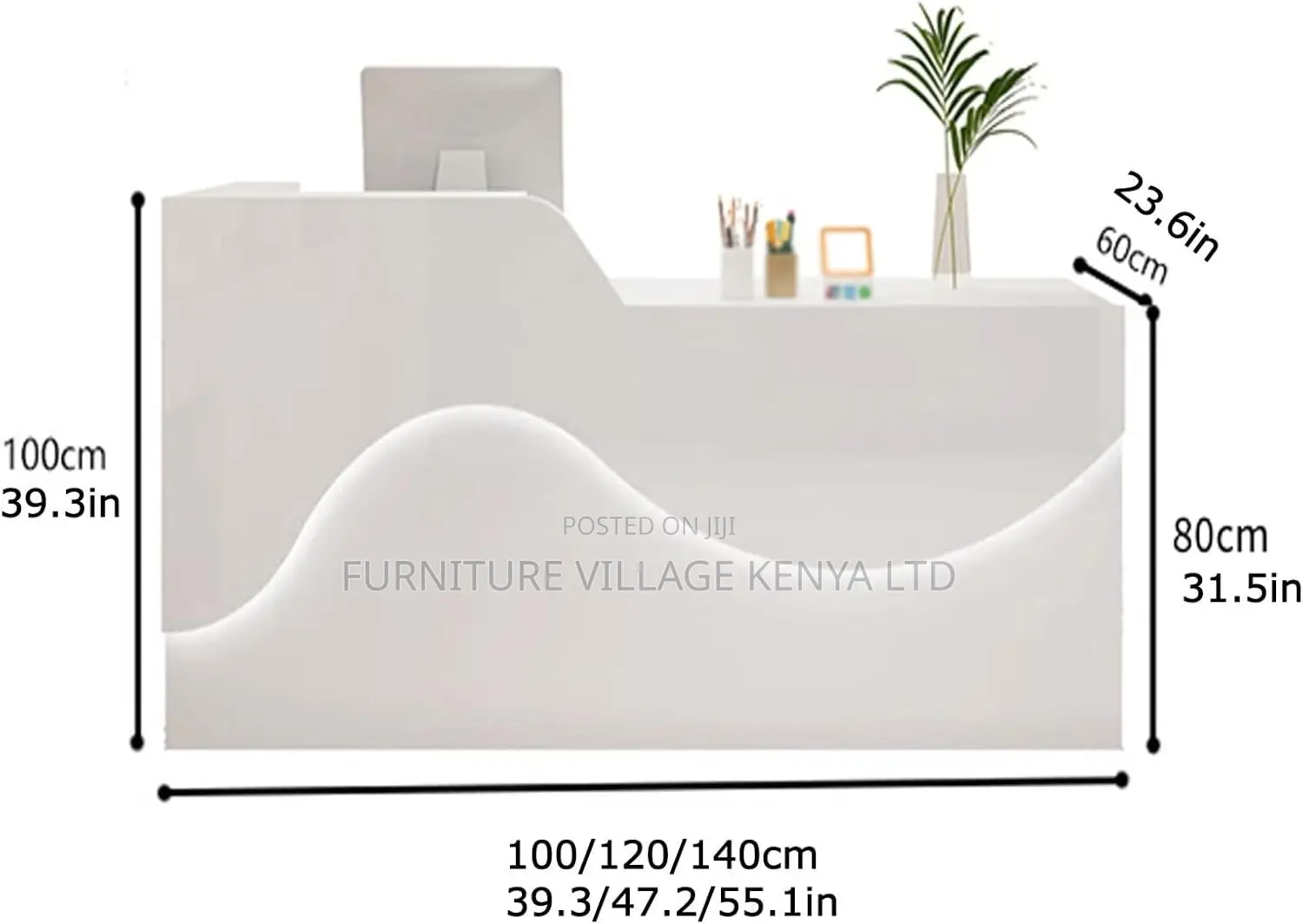 Reception Desk; Modern White Reception Desk [1.6m]