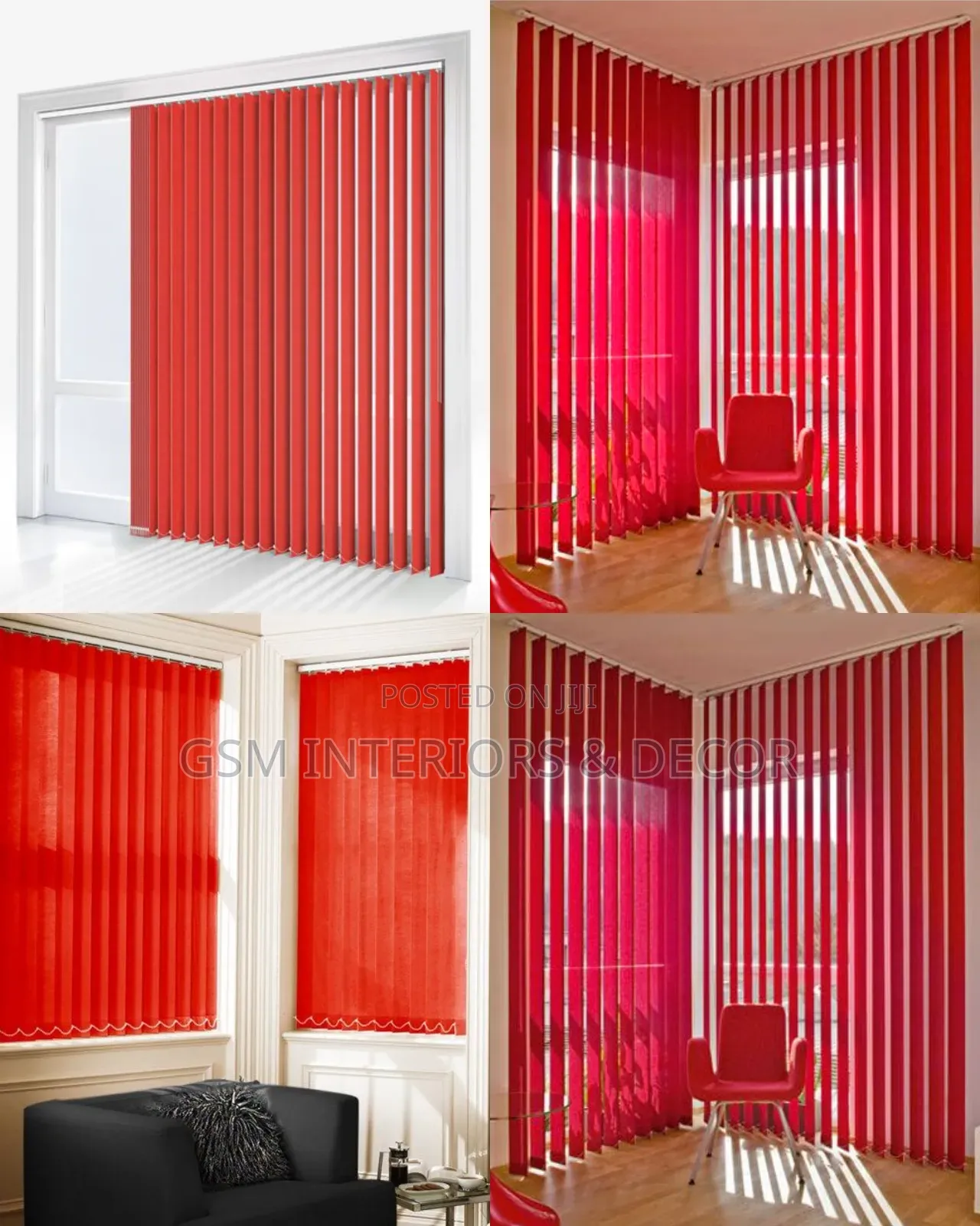 Vertical Office Blinds/Curtains in Redwine