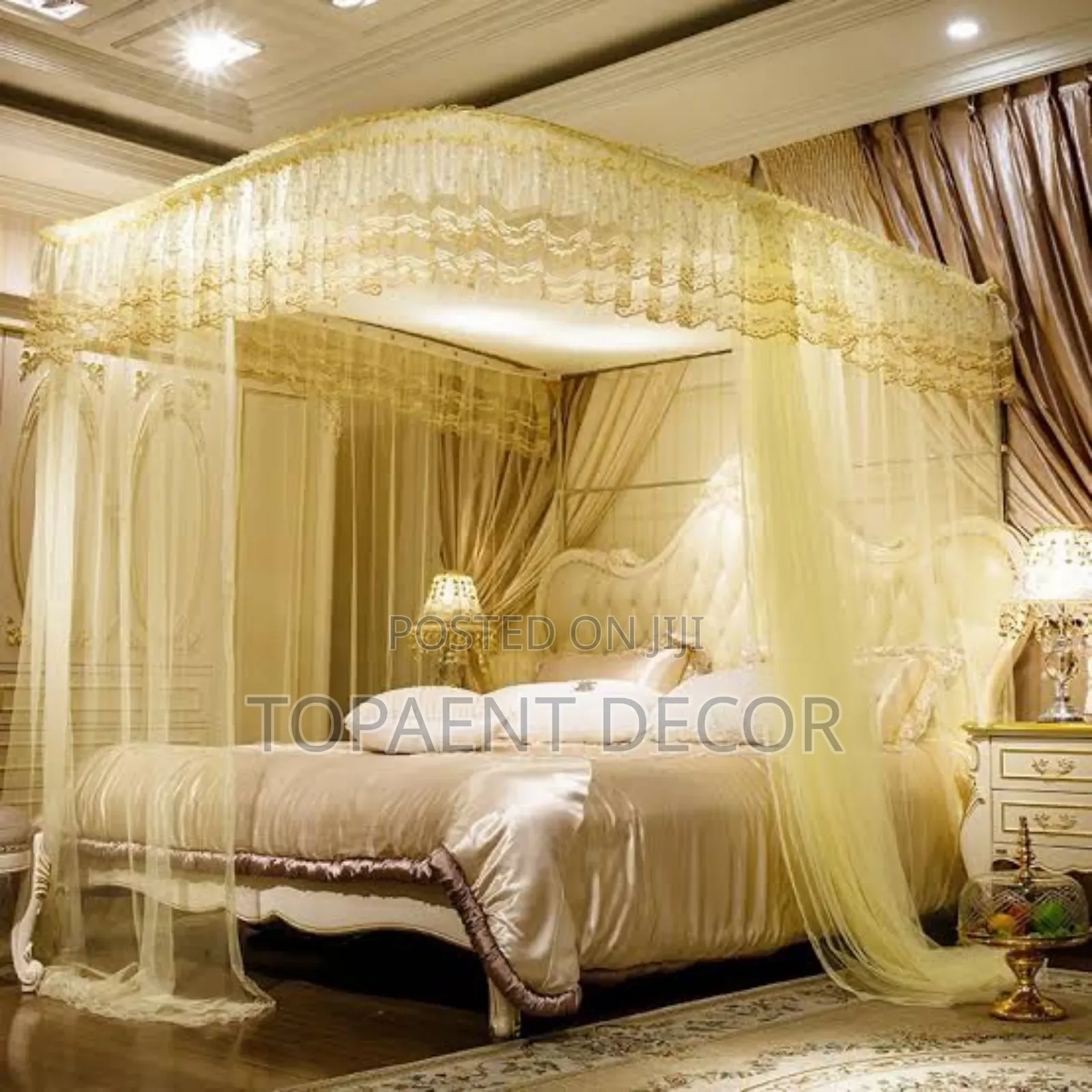 Cream Easy To Install 2 Stand Mosquito Net