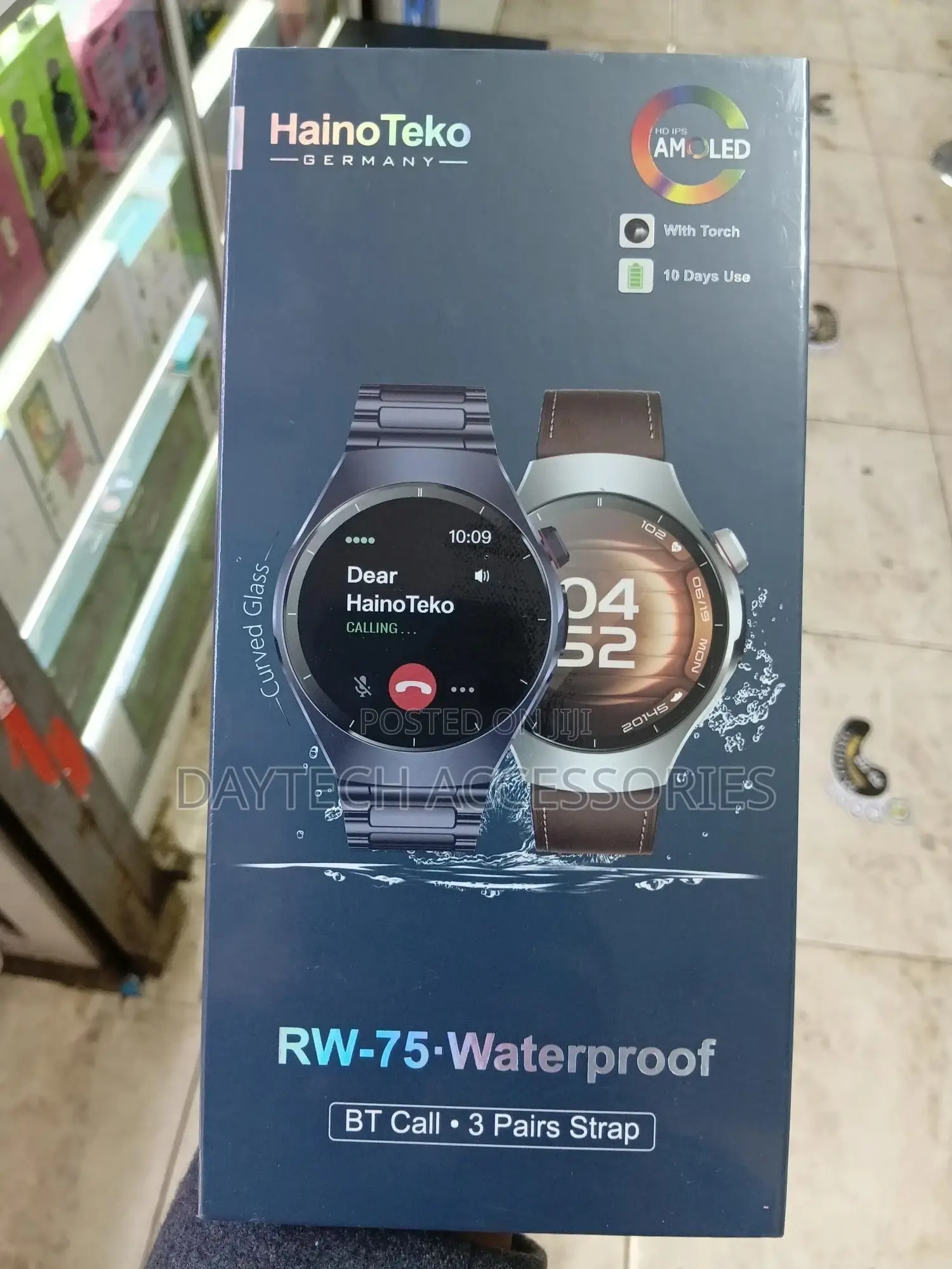 Hainoteko Rw-75 Waterproof – Smart Watch Bluetooth Avec Ecran Amoled