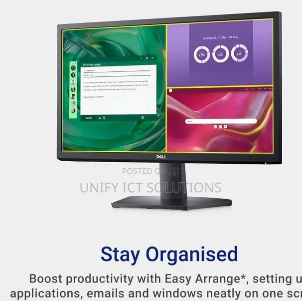 Dell E2725h 27" FHD Monitor, Black Color,