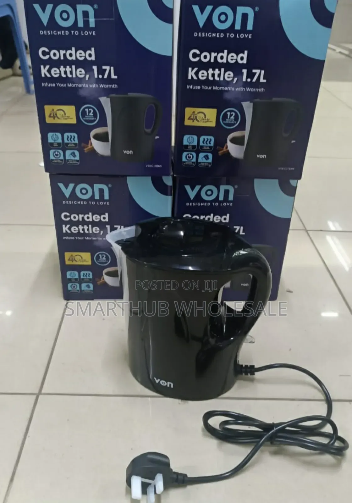 1.7 Litres Von Corded Electric Kettle