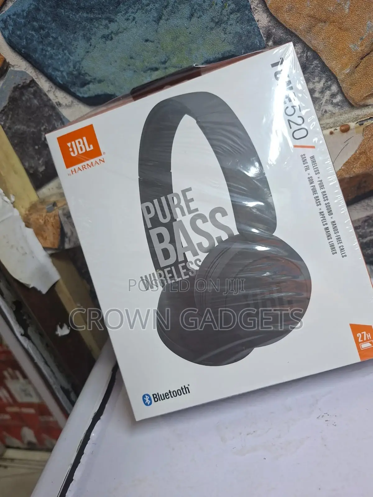 JBL 520 Wireless Headphones Pure Bass Bluetooth 27h