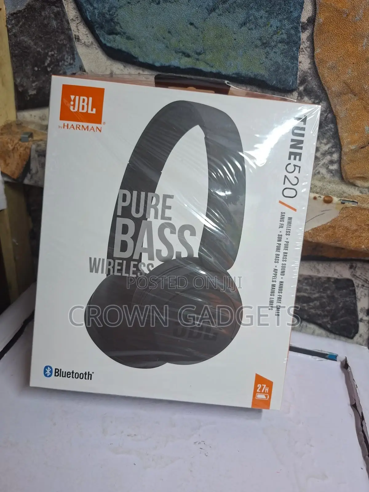 JBL 520 Wireless Bluetooth Headphones 27h Battery