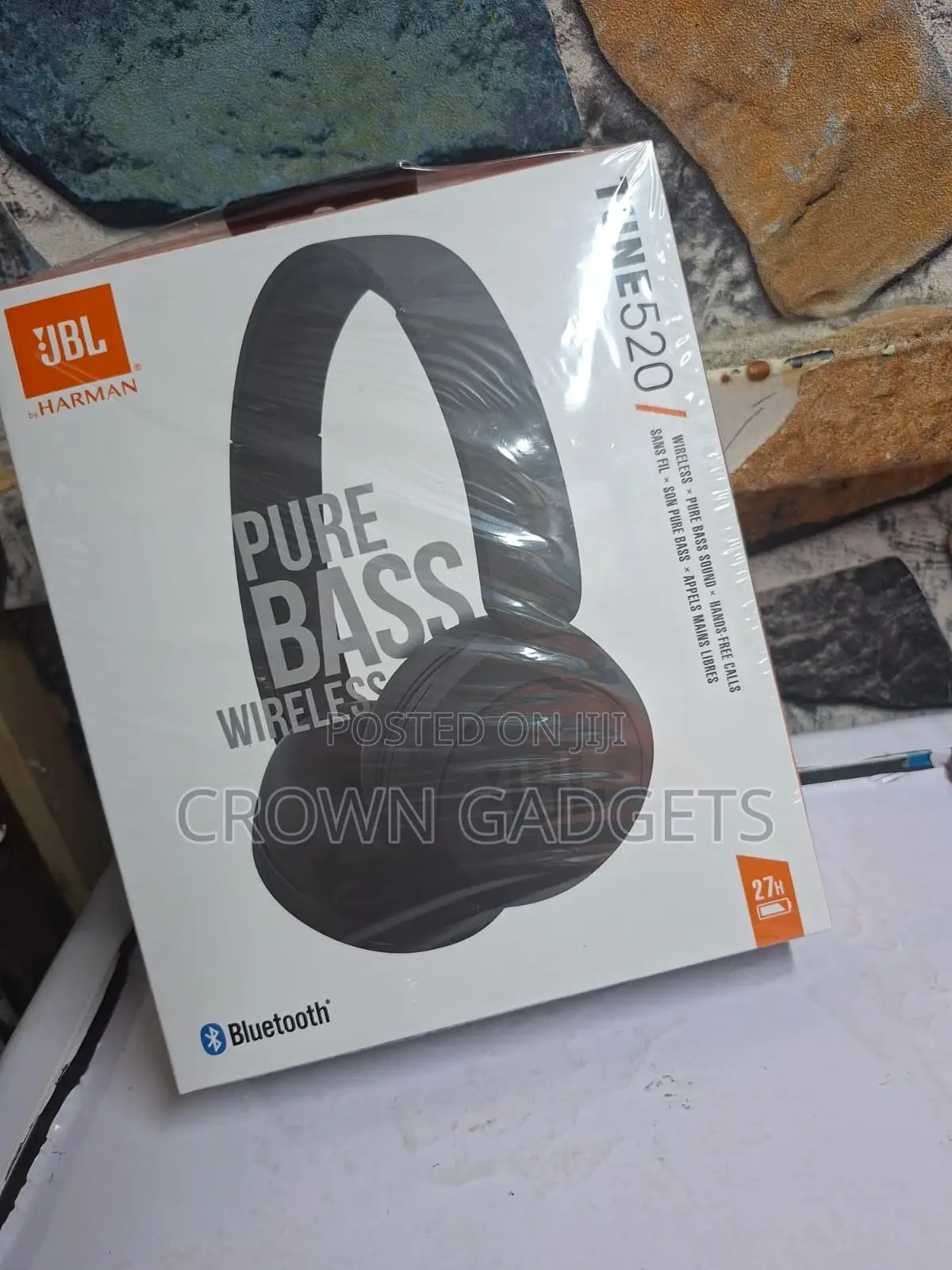 JBL 520 Wireless Pure Bass Bluetooth Headphones