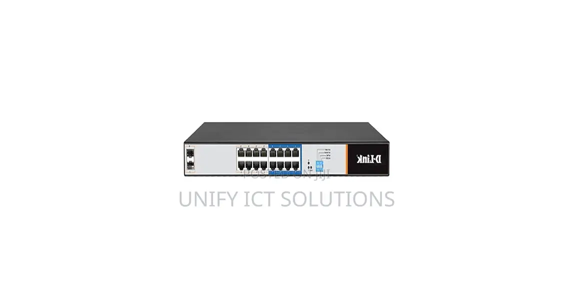 D-Link 16-Port Gigabit Long Range 250m Poe+ Smart Switch With 16 Poe