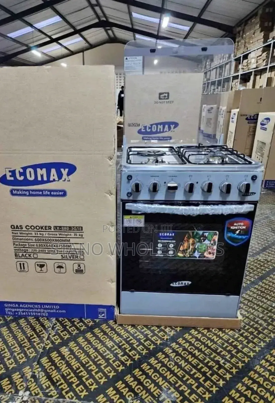 Auto -Ignition 3+1 Ecomax 60 by 60 Standing Cooker