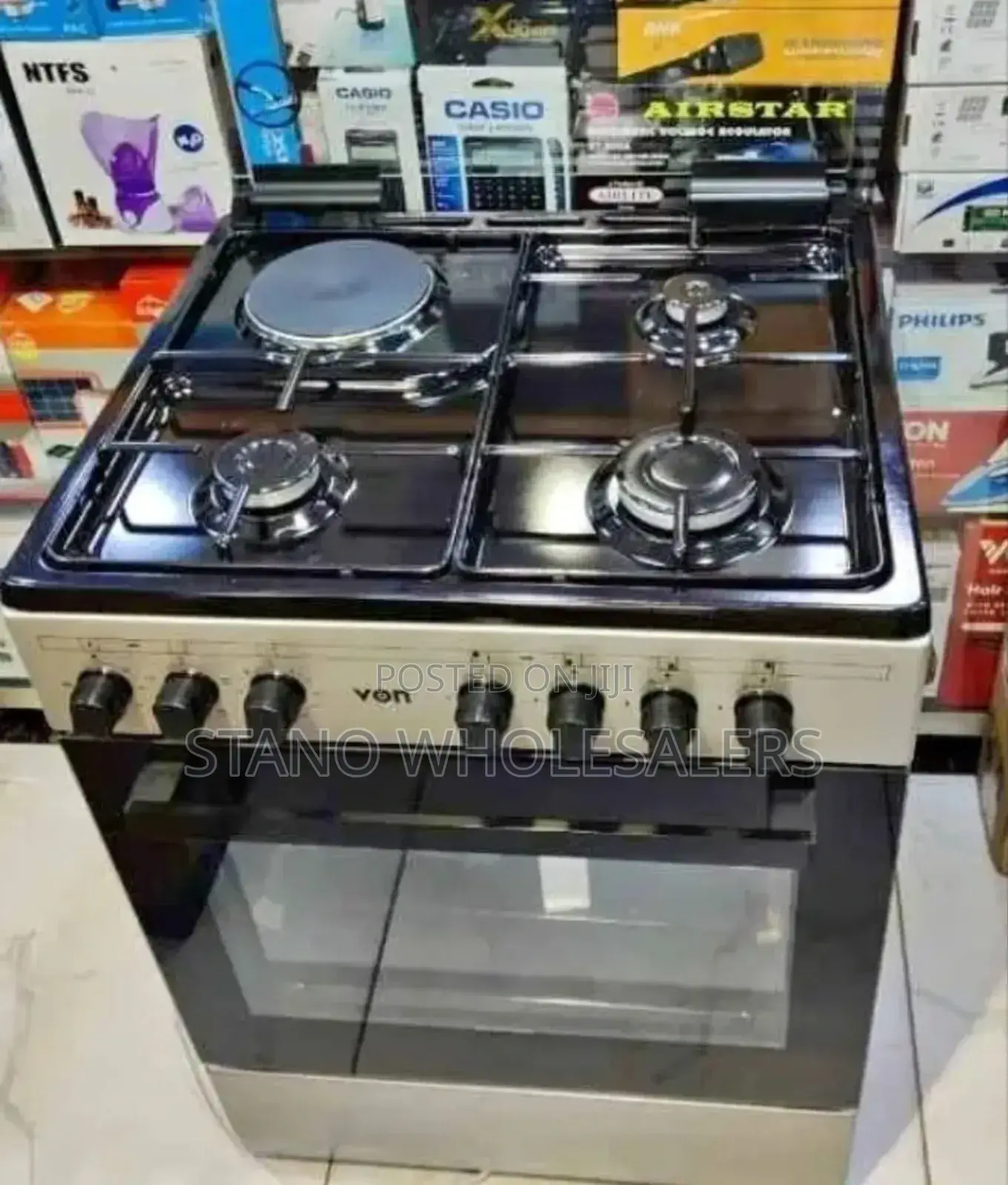 Stainless Steel Von 60 by 60 Standing Cooker 3+1