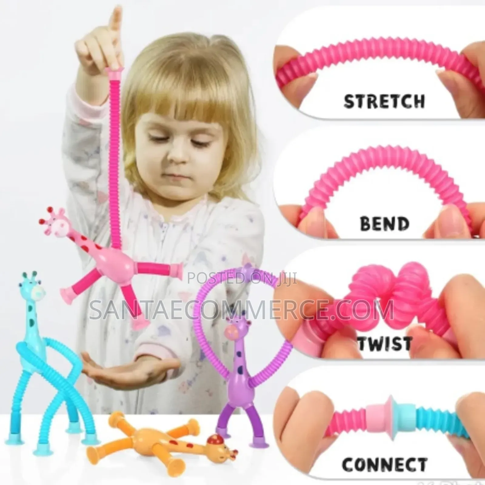 Telescopic Giraffe Pop Tube Sensory Toy