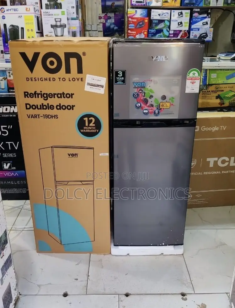 Von Vart-19dhs Double Door Fridge, Top Mount Freezer- 136l