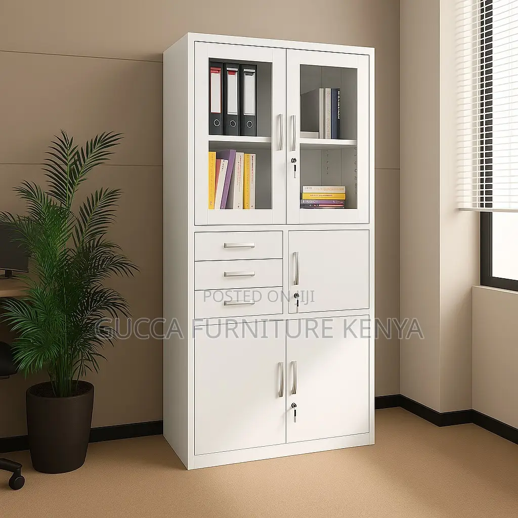 Modern 2-door Office File Cabinet With Safe