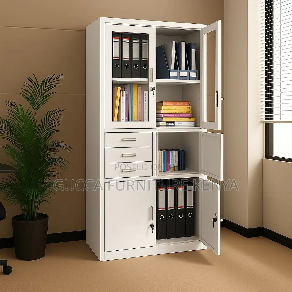 Modern 2-door Office File Cabinet With Safe