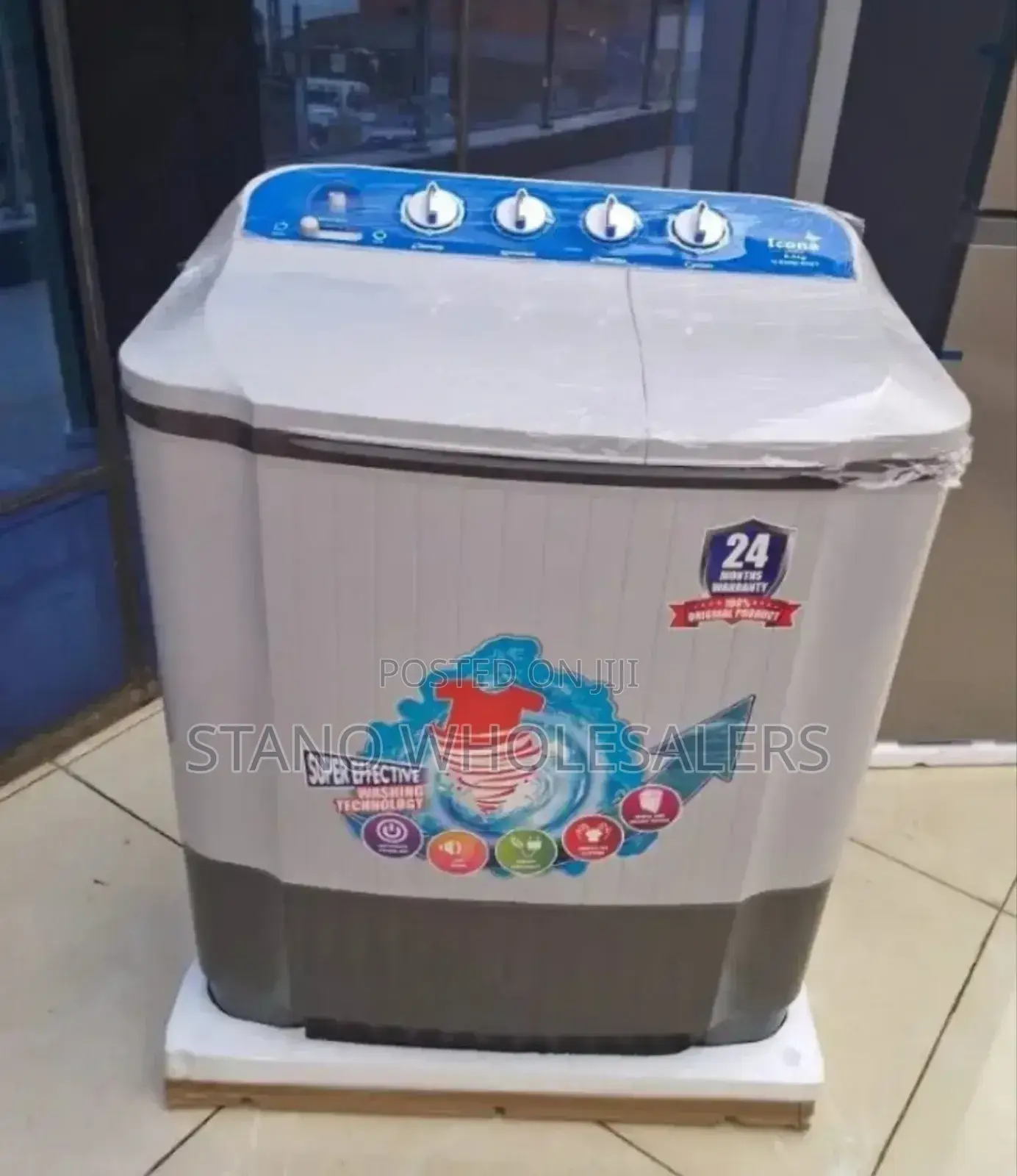 White Semi Automatic Icona Twin Tub Washing Machine 9.5 KGS