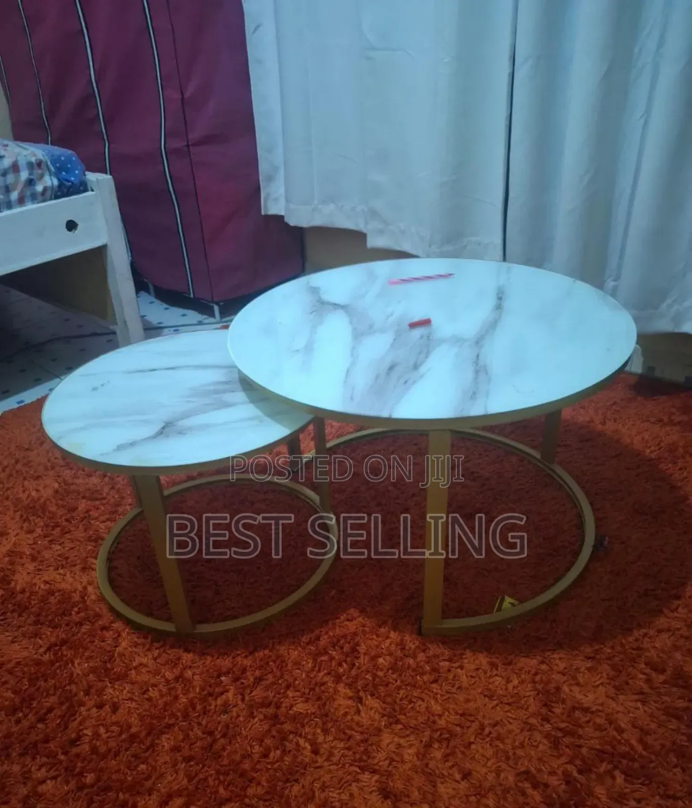 White Marble Top Nesting Coffee Table