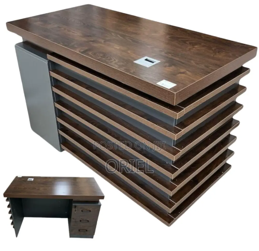 Office Desk; Executive Office Table in Dark Oak Finish