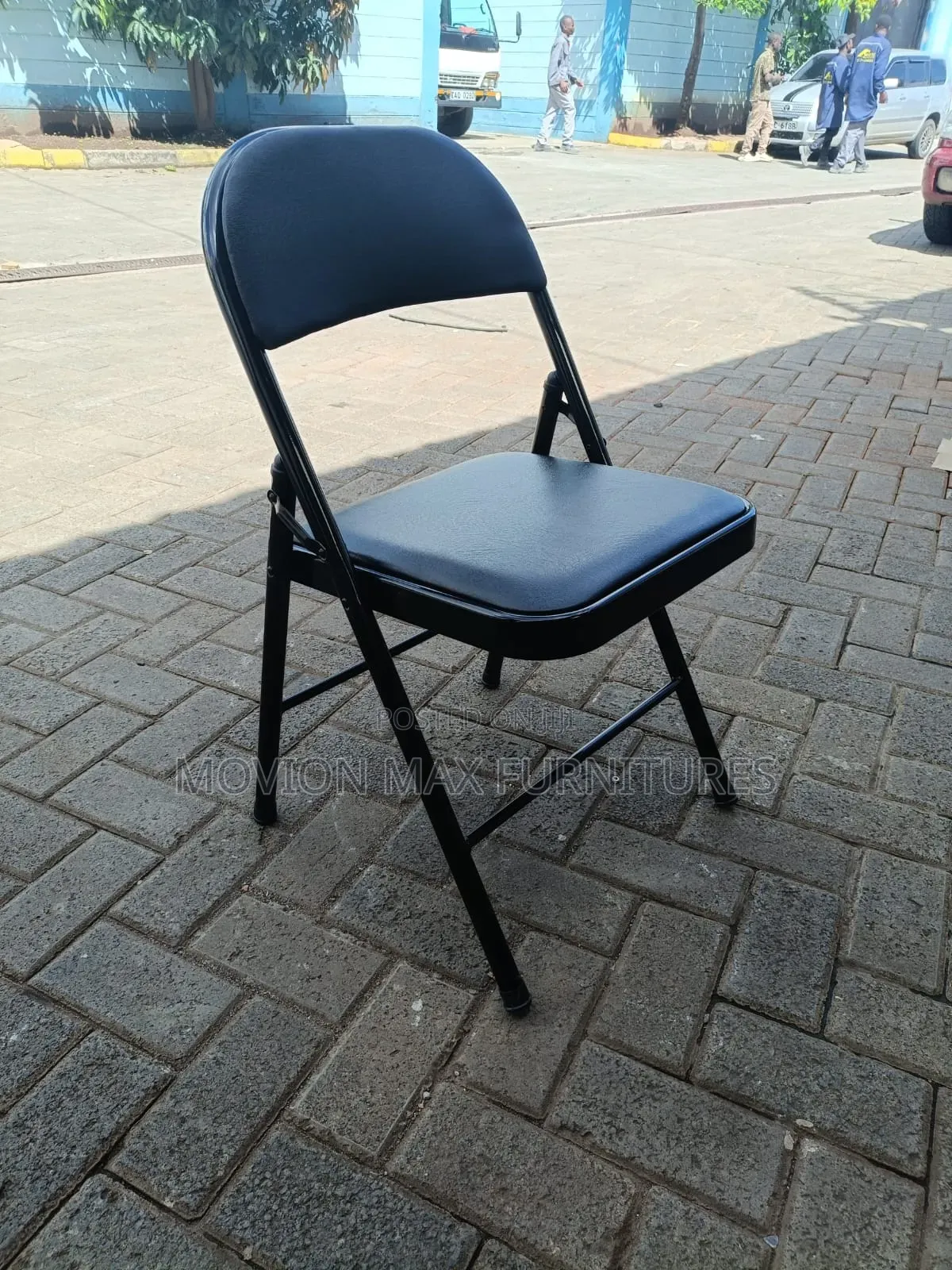 Black Leather Foldable Chairs