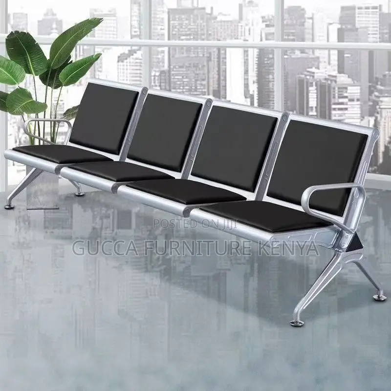 4-seater Padded Reception Waiting Bench