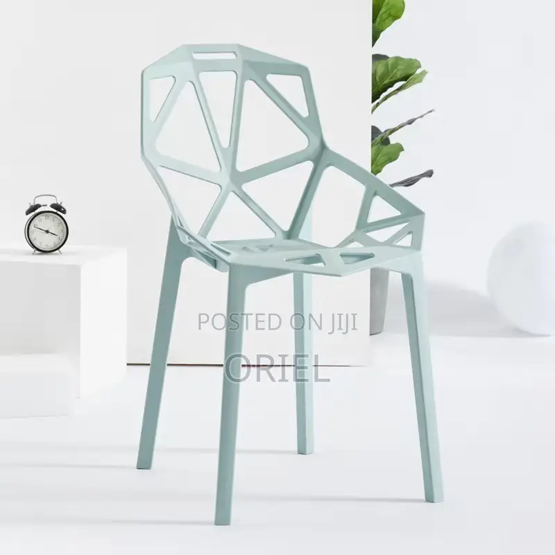 Dining Chair : Modern Stackable Plastic Unique Back Dining Chair