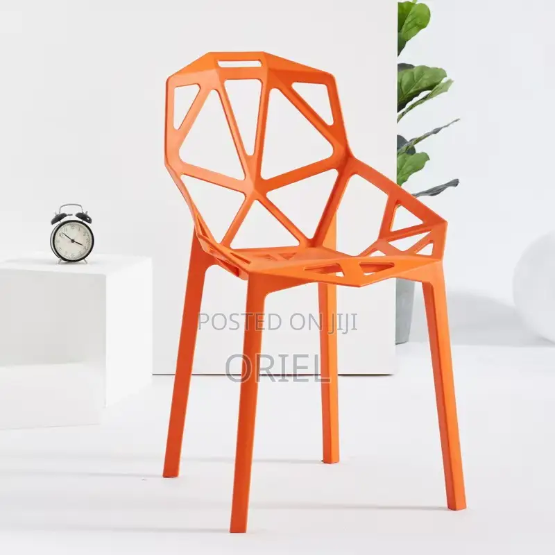 Dining Chair : Modern Stackable Plastic Unique Back Dining Chair