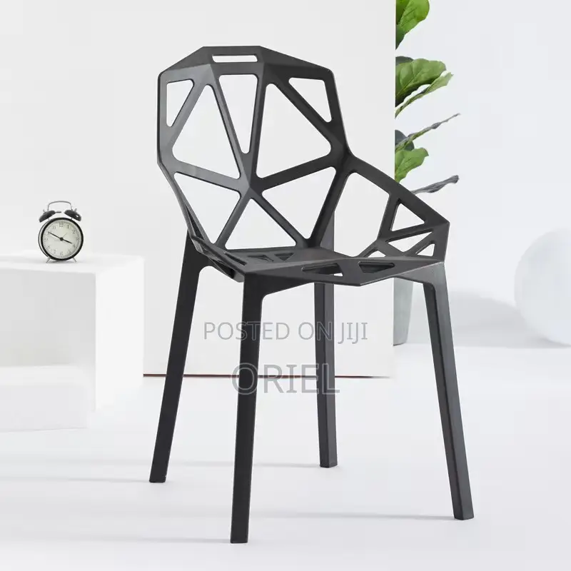 Dining Chair : Modern Stackable Plastic Unique Back Dining Chair