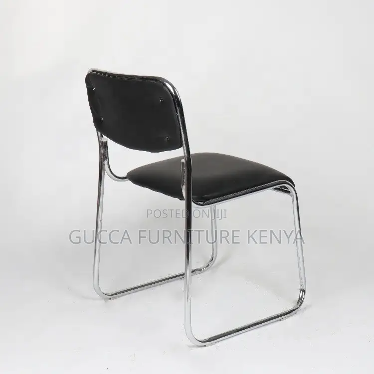 Mid-back Leather Padded Chrome Guest Chair