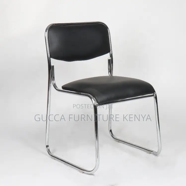 Mid-back Leather Padded Chrome Guest Chair