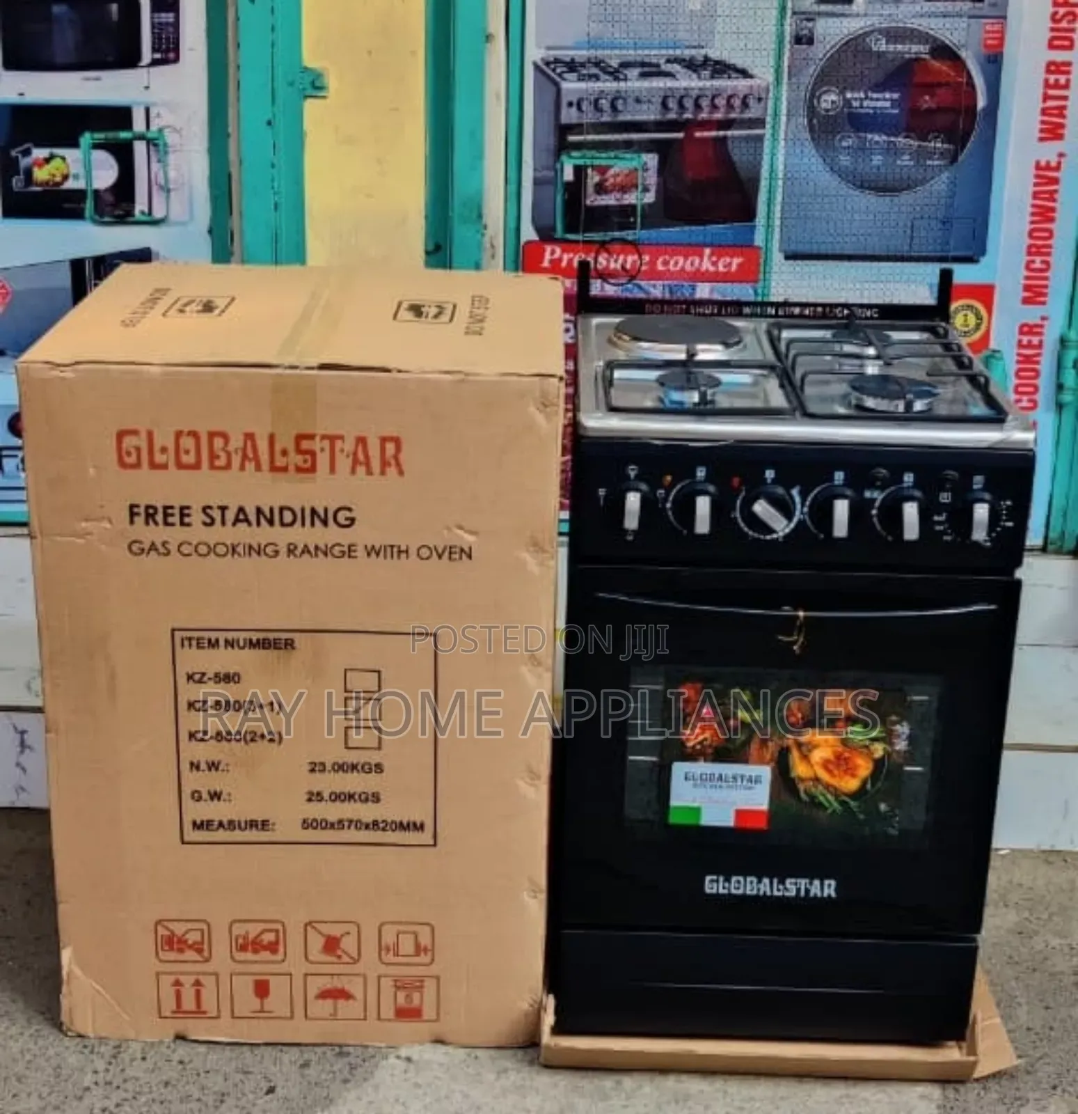 50cm*55cm Globalstar Standing Cooker 3gas+1electric Plate