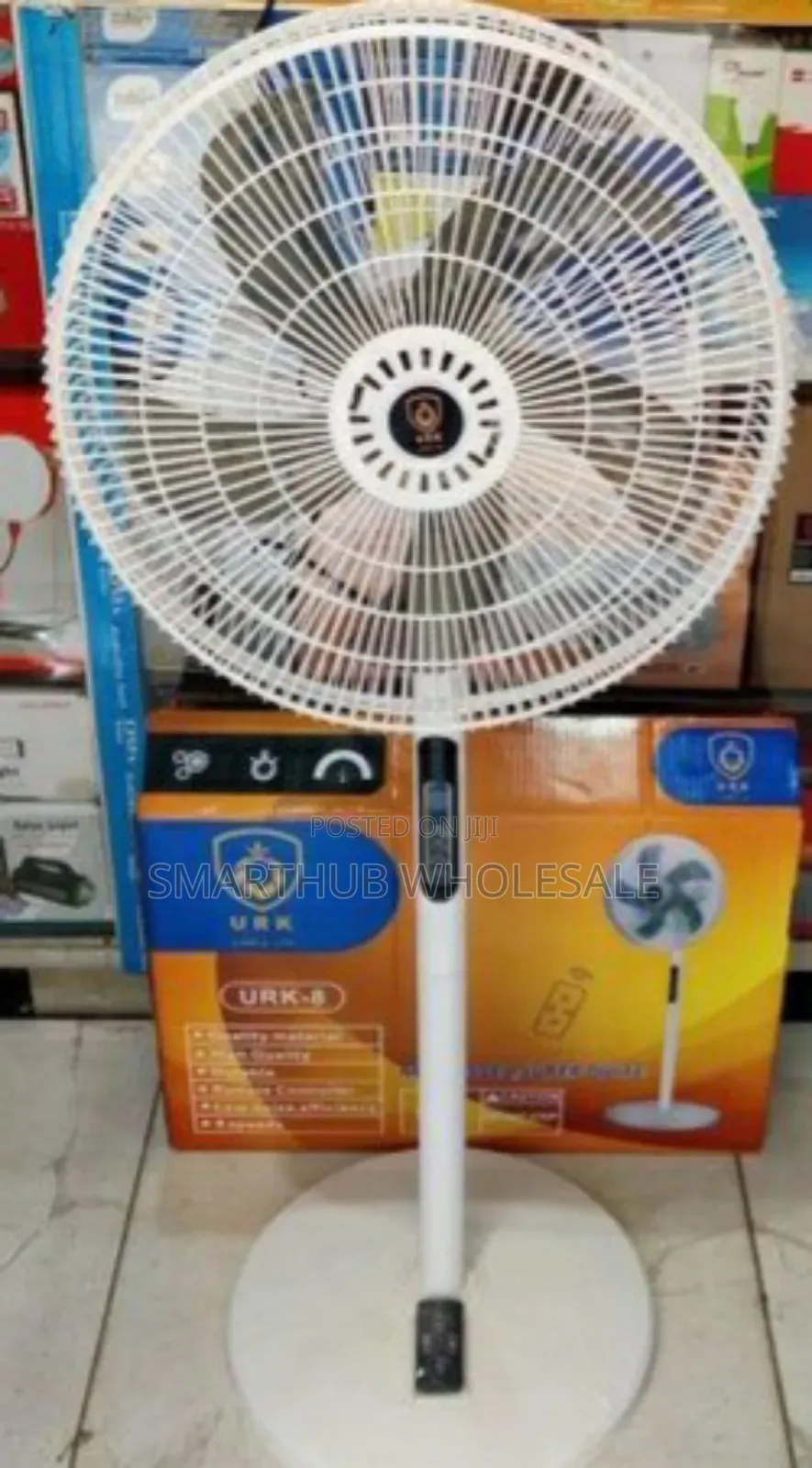 Remote Control Urk 16" Standing Quiet Fan White With Steady Base