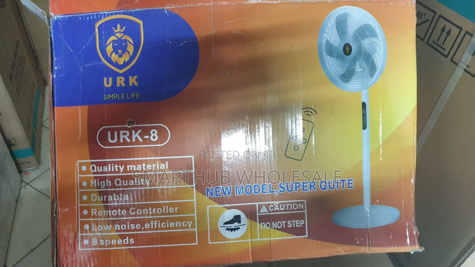 Remote Control Urk 16" Standing Quiet Fan White With Steady Base