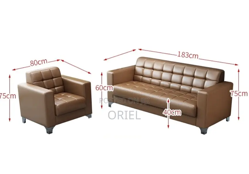 Office Sofa; Stylish Brown Executive Office Couch