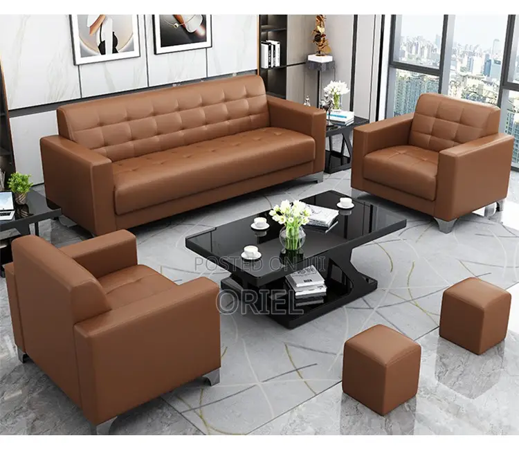 Office Sofa; Stylish Brown Executive Office Couch