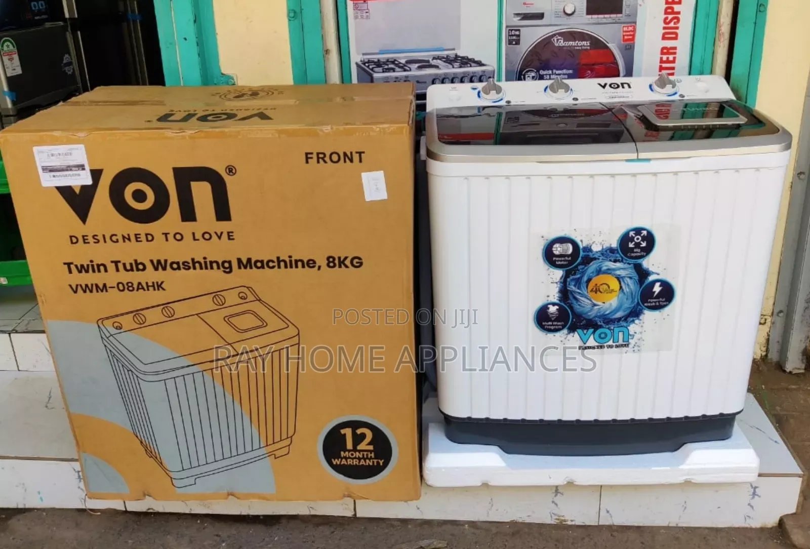 8kgs Von Twin Tub Washing Machine