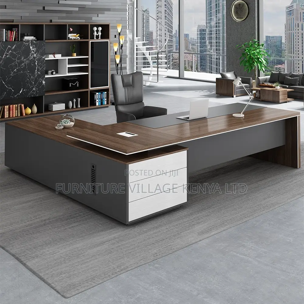 Office Desk; Modern Executive L-shaped Table