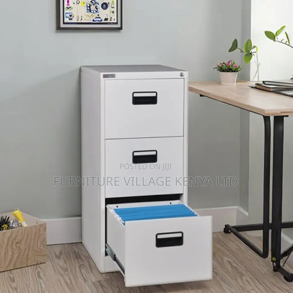 Office Cabinet; Modern Steel Storage Cabinet With Locking Drawers