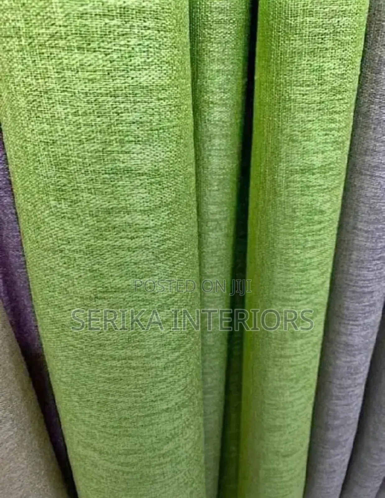 Linen Green Curtains Linen Green Curtains Environmental Friendly