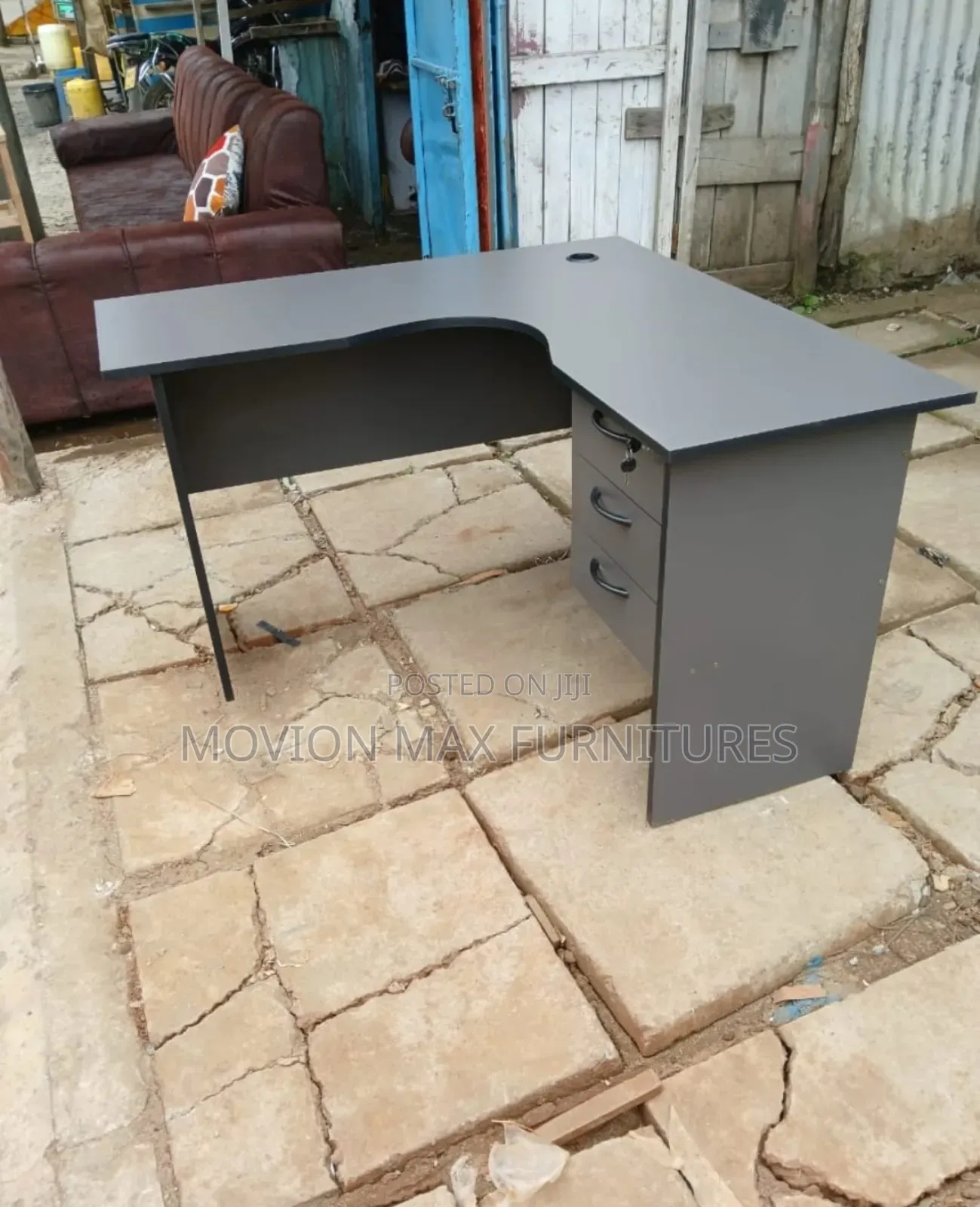 Gray Lshape Office Workingstation Desk