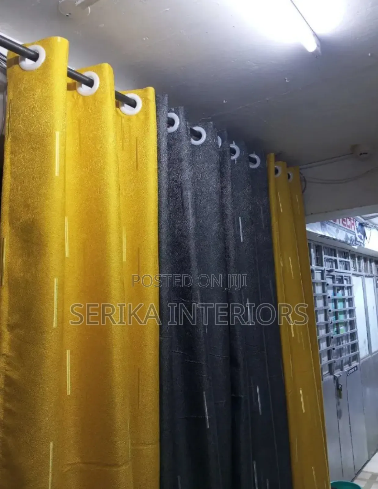 Mix and Match Curtains Yellow and Grey Curtains Environmental Friendly