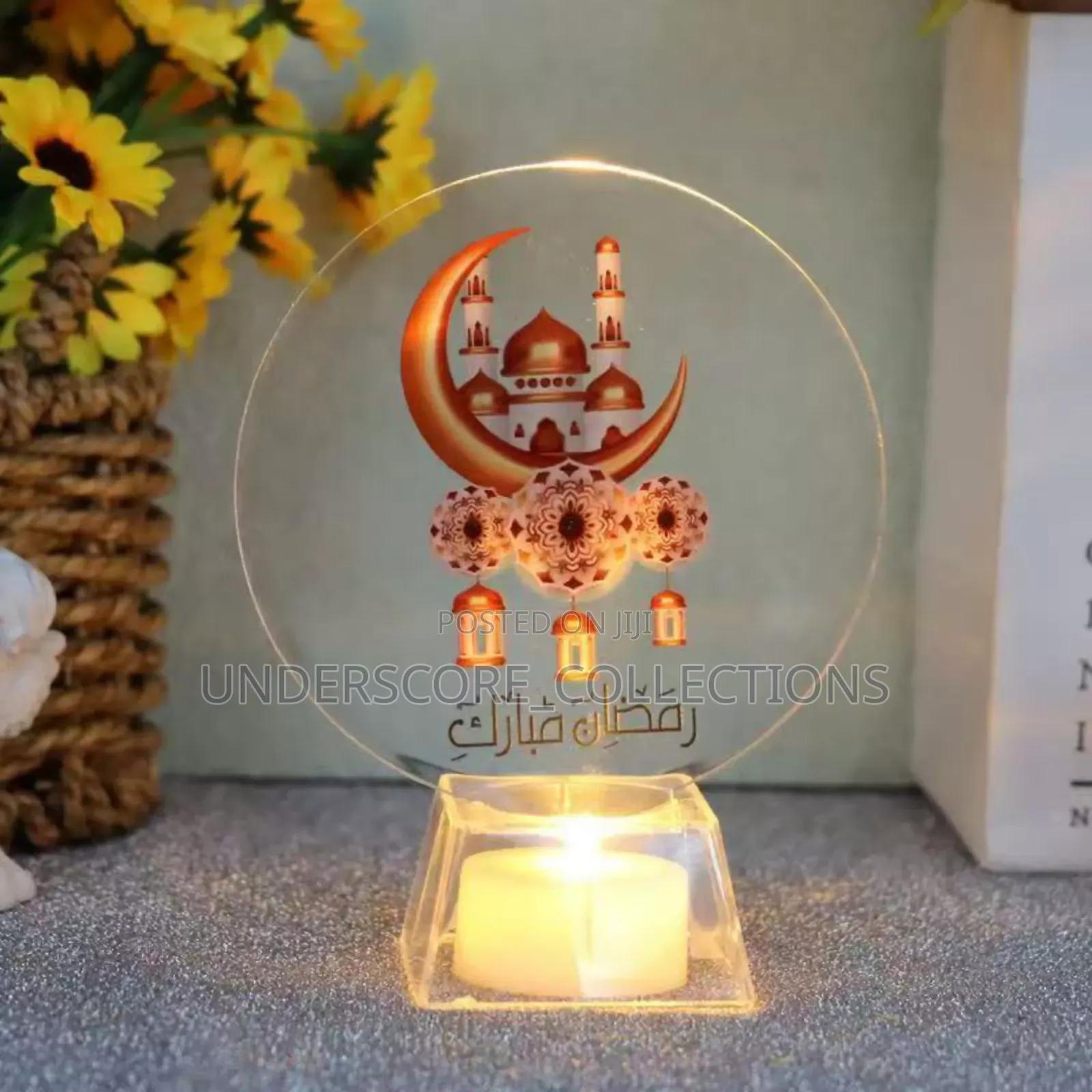 Ramadan Mubarak Led Candle Decor