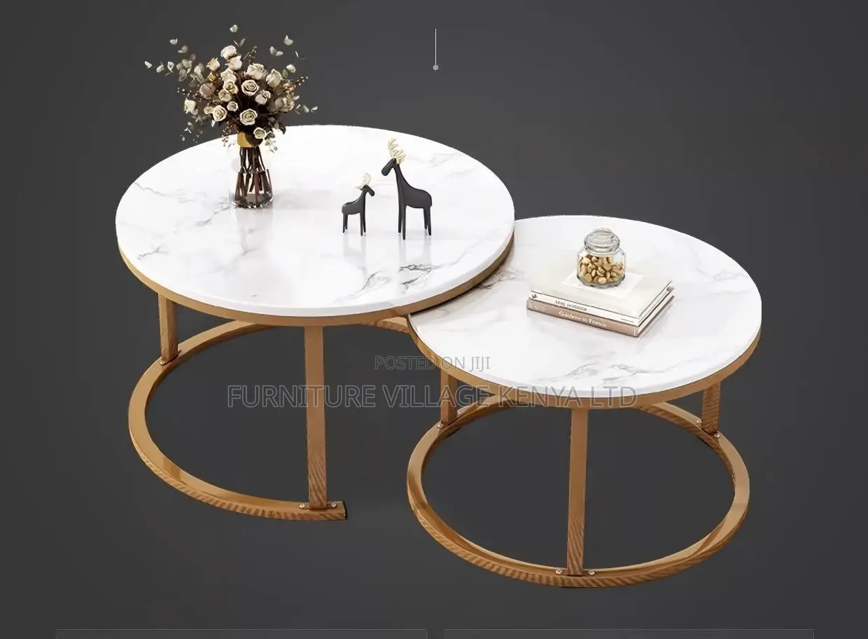 Coffee Table; Circular Marble Coffee Table