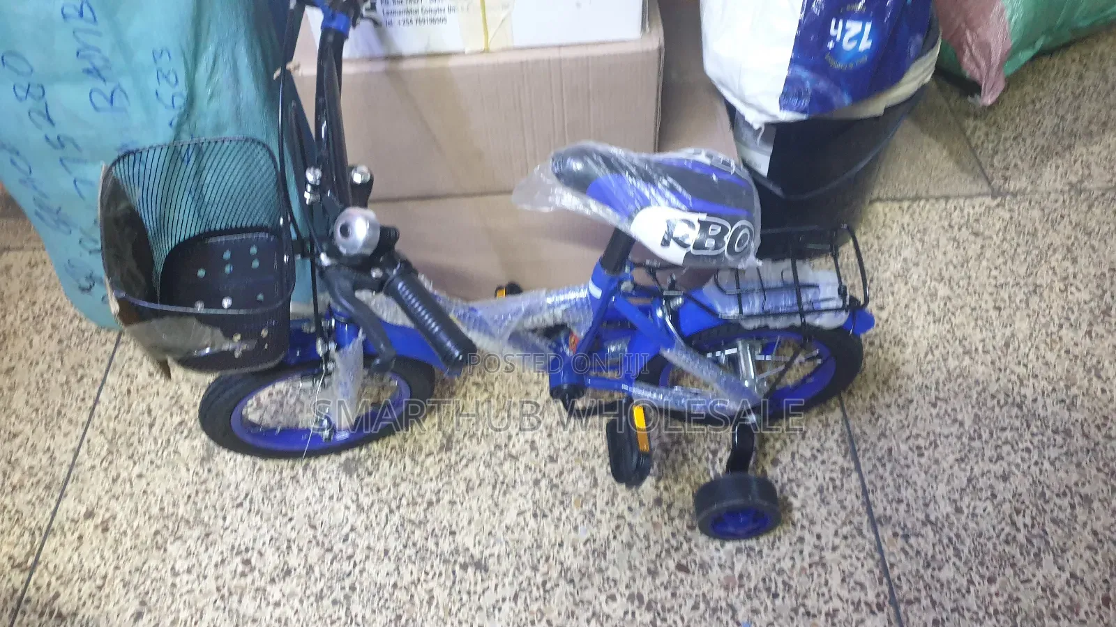 Biken Size 12 With Trainer Wheels and Carrier Basket