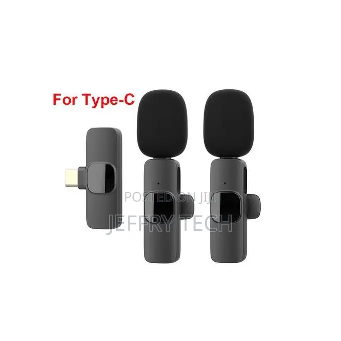 Wireless Lavalier Dual Microphone Audio Video Recording for Type C Pho