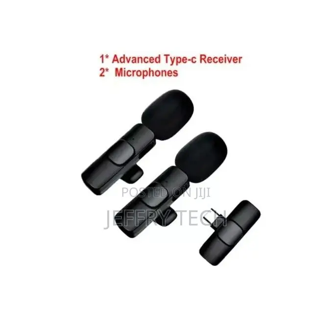 Wireless Lavalier Dual Microphone Audio Video Recording for Type C Pho