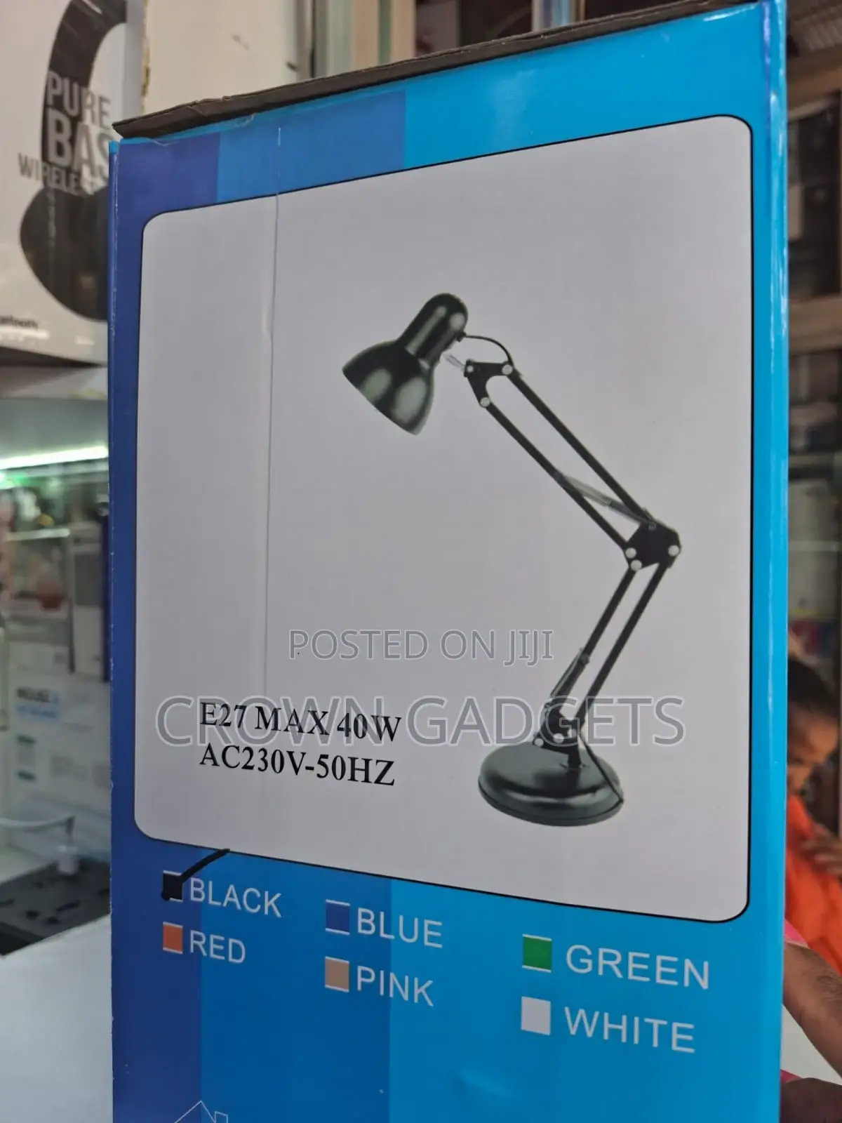 Desk Lamp E27 Bulb Holder Flexible Swing Arm Light