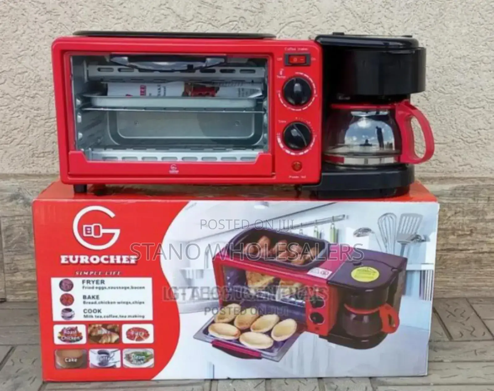 With Grilled Oven Eurochef Breakfast Maker