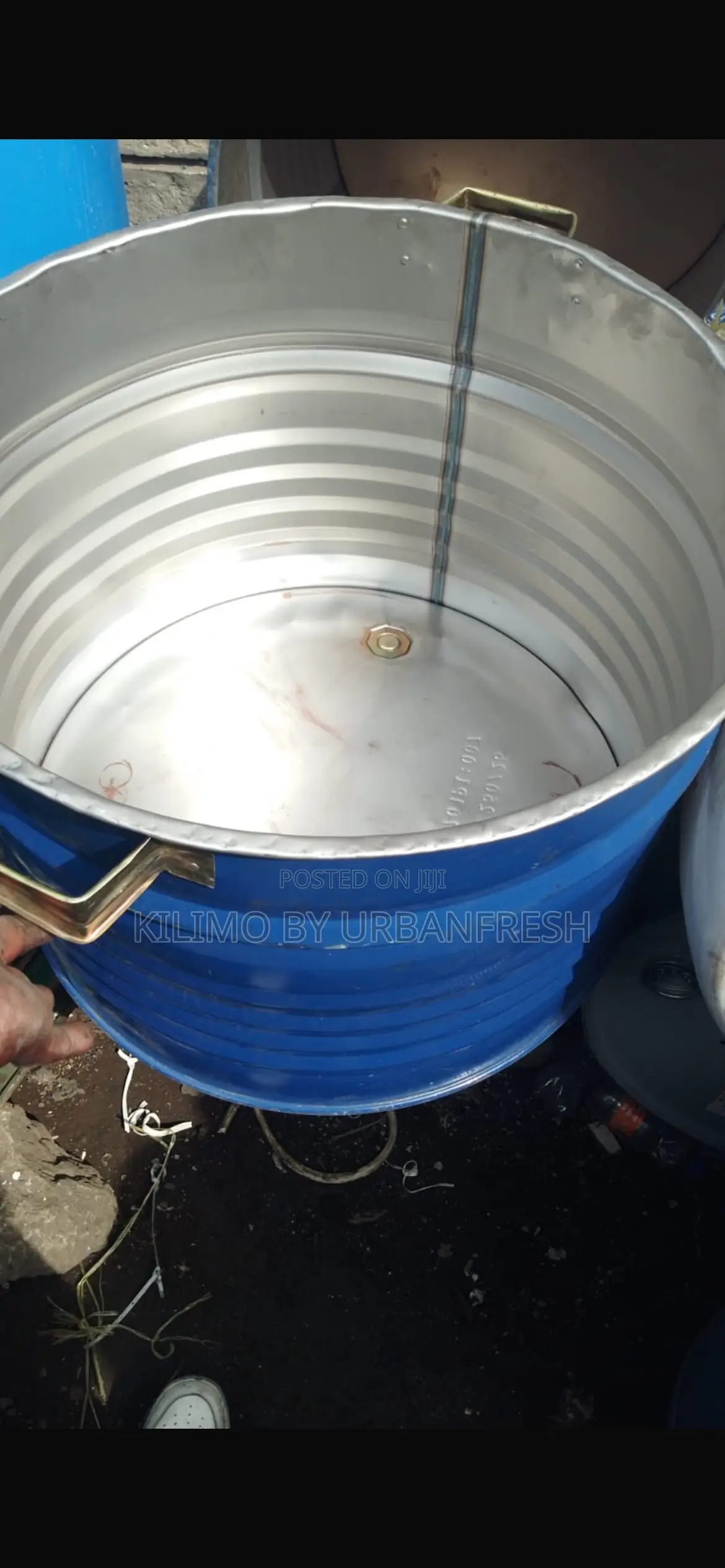 Cut Metal Drum With Handles
