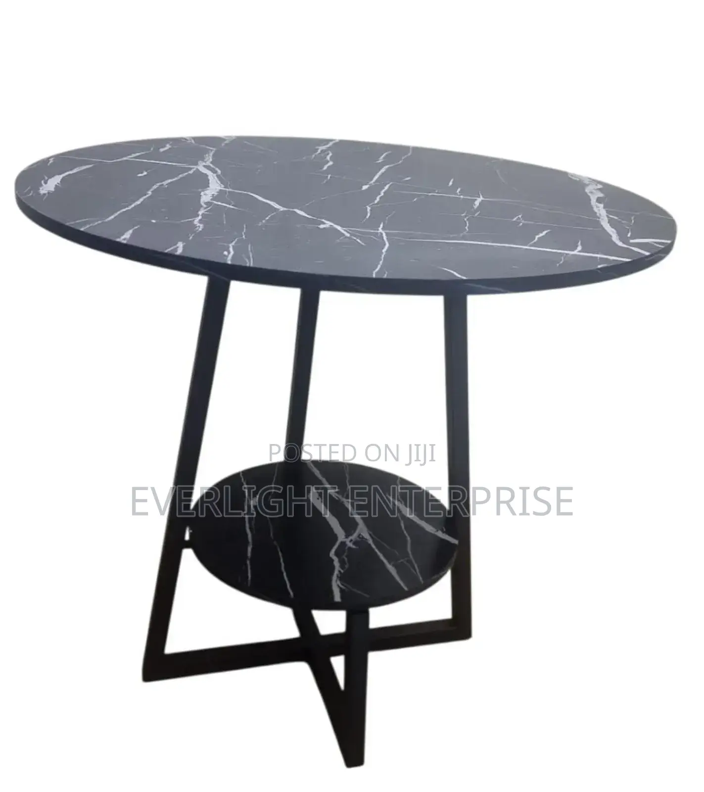 2 Layer Round 3 Legged Metal Frame Table