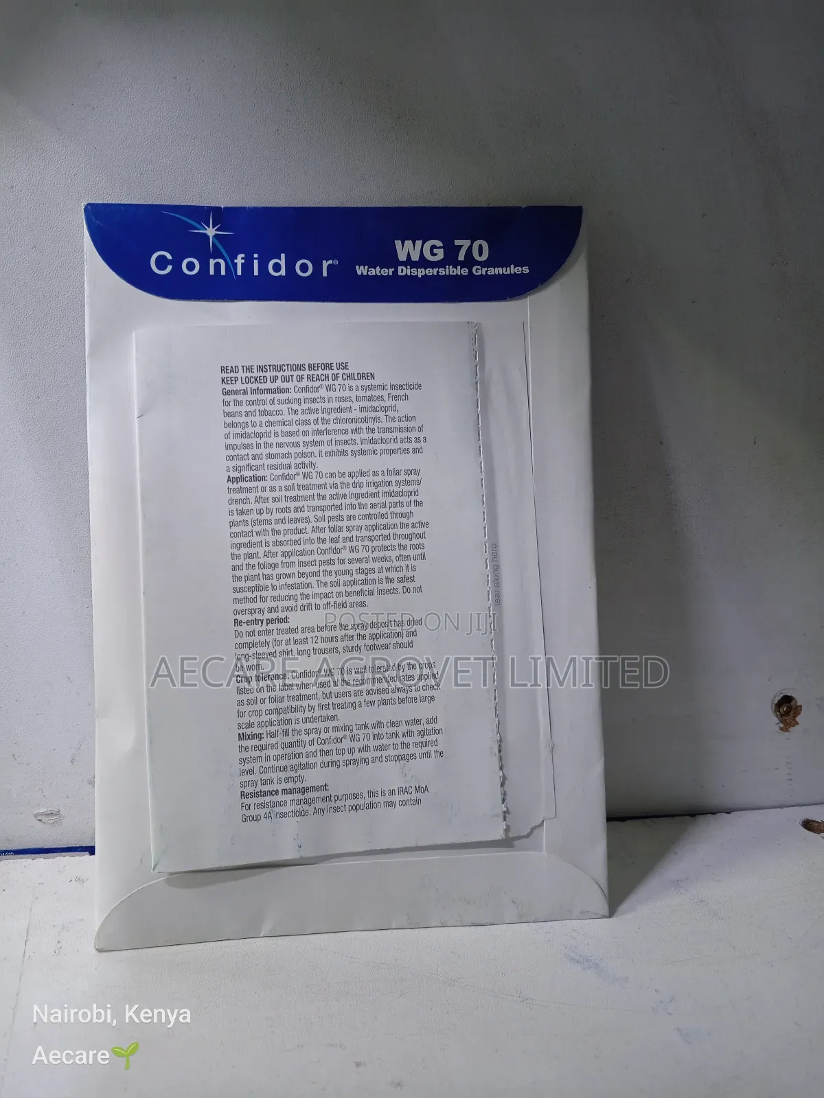 Confidor Wg70 Insecticide 3×5 Grams Bedbugs, Cockroach, Kunguni, Mende