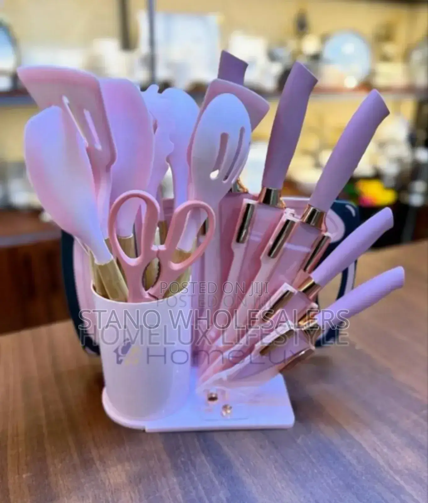Complete Set New Pink 19pcs Silicone Spoons
